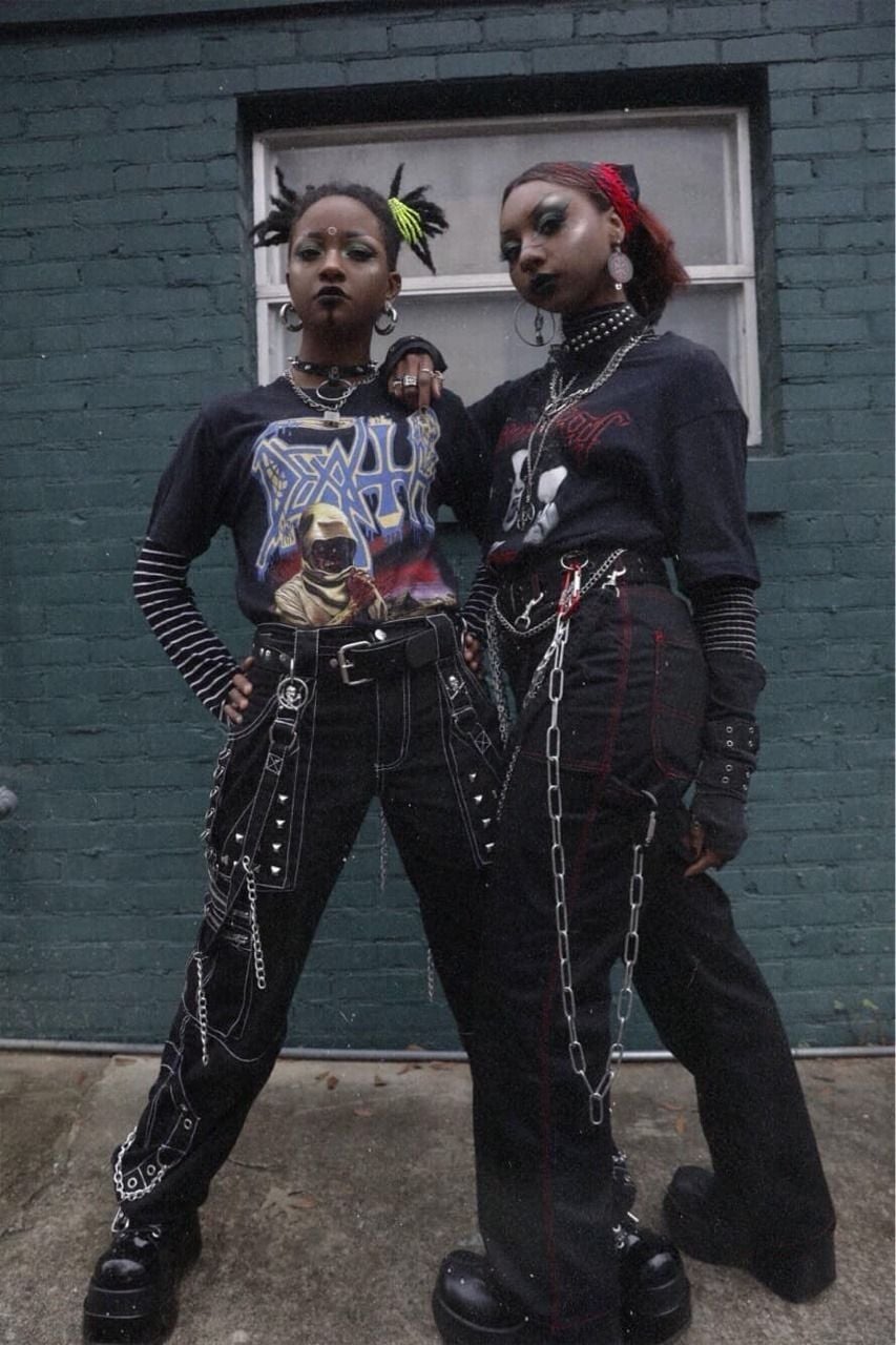 Studded Pants With Chains and Graphic Tops Studded Pants With Chains and Graphic Tops — Alt Style