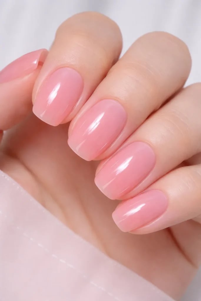 Light Pink Floral Accent Oval Nails Light Pink Floral Accent Oval Nails — Baby Pink Nails
