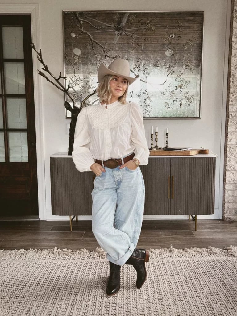 Cowboy Boots With Light Blue Barrel Jeans Cowboy Boots With Light Blue Barrel Jeans — Barrel Jeans Outfits