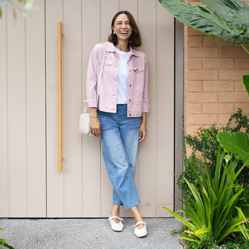 Pink Denim Jacket With Barrel Jeans Pink Denim Jacket With Barrel Jeans — Barrel Jeans Outfits