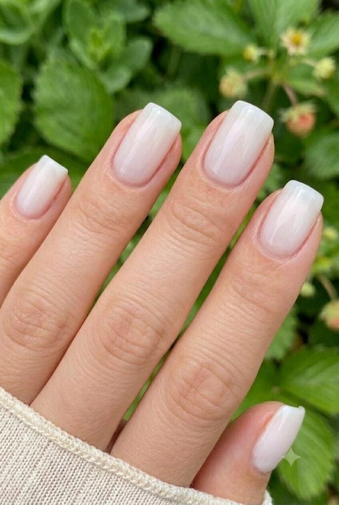 Short Soft Square Milky White Nails Short Soft Square Milky White Nails — Basic Nails