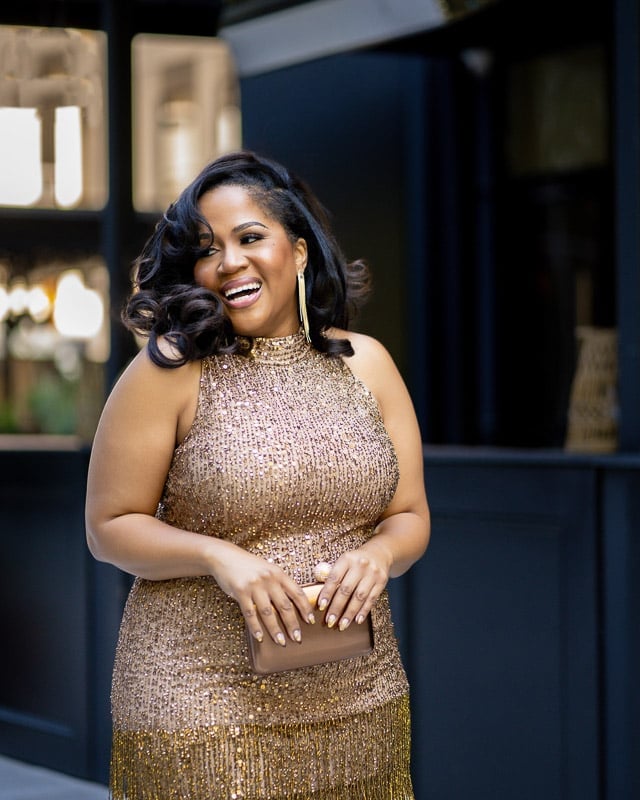 Gold sequin dress with fringe hem Gold sequin dress with fringe hem — Birthday Outfits Black Women