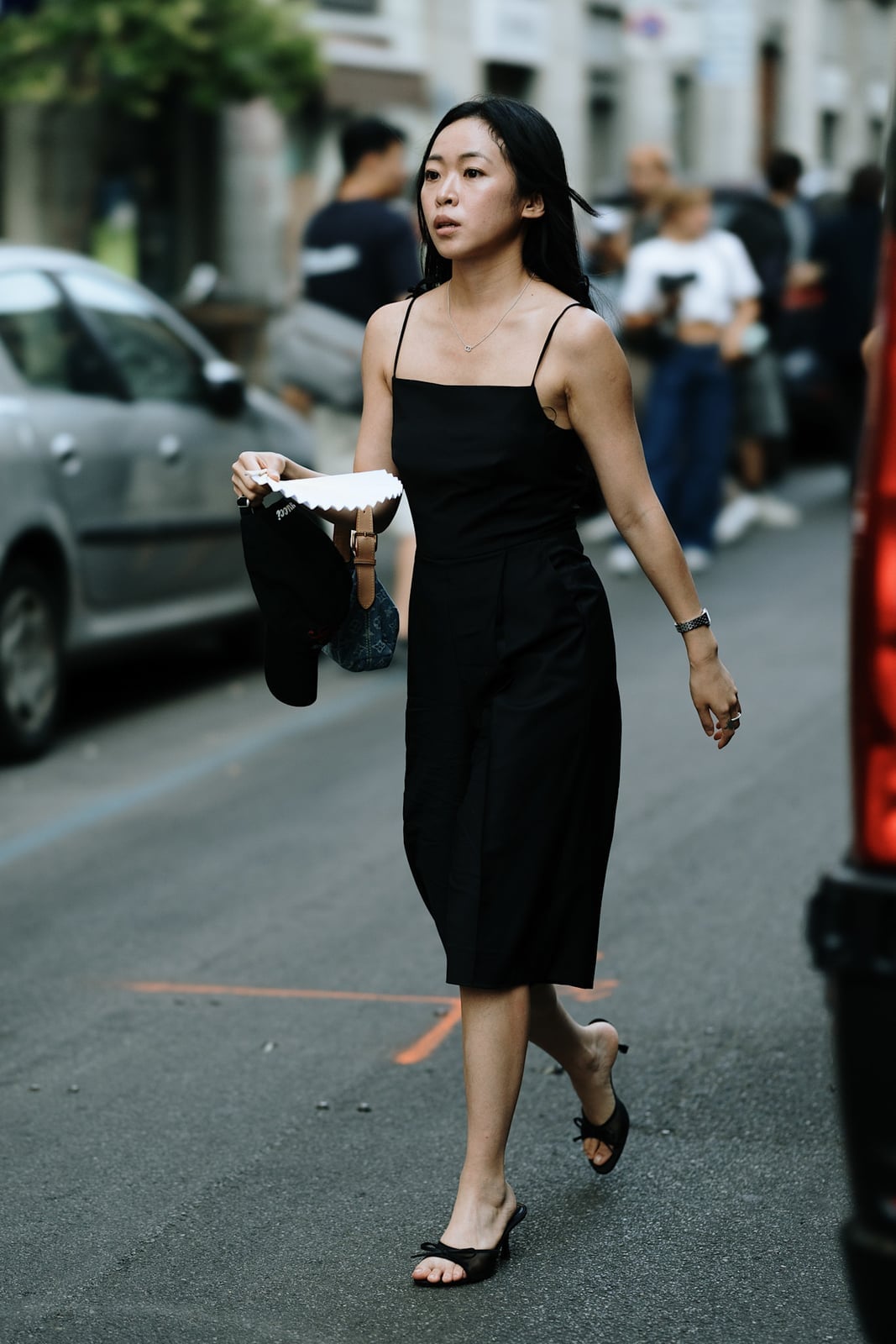 Black Midi Dress With Square Neckline Black Midi Dress With Square Neckline — Black Dress Outfits