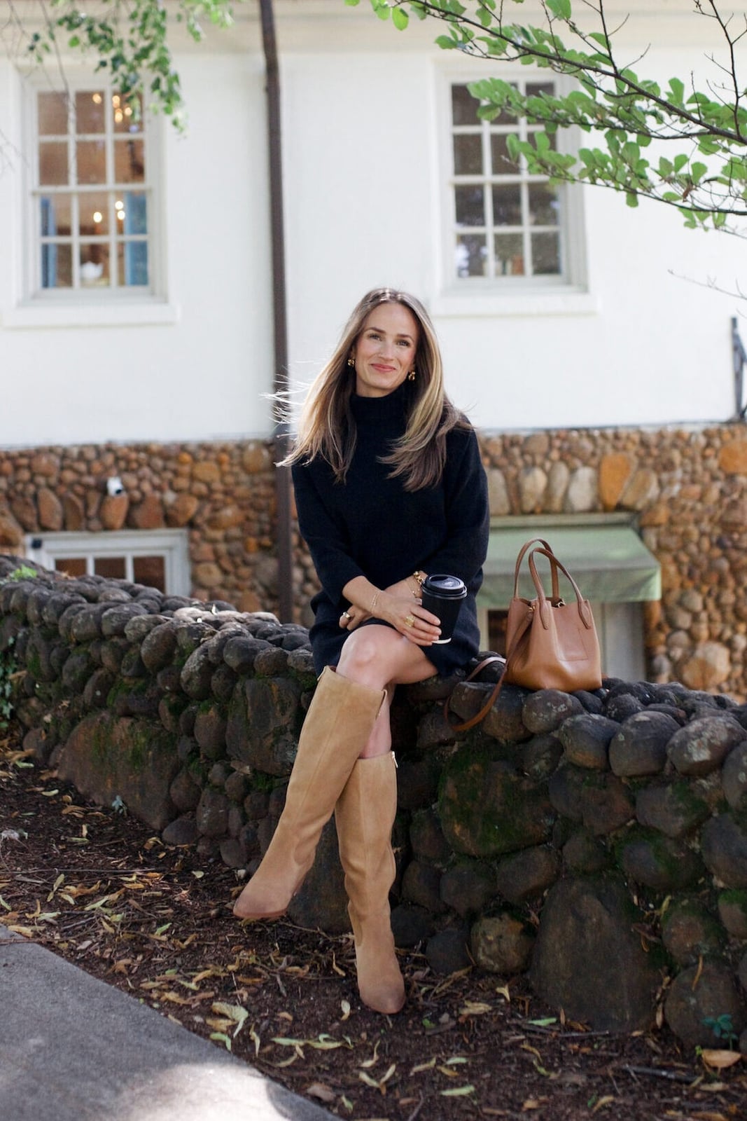 Knit Black Turtleneck Sweater Dress Knit Black Turtleneck Sweater Dress — Black Dress Outfits