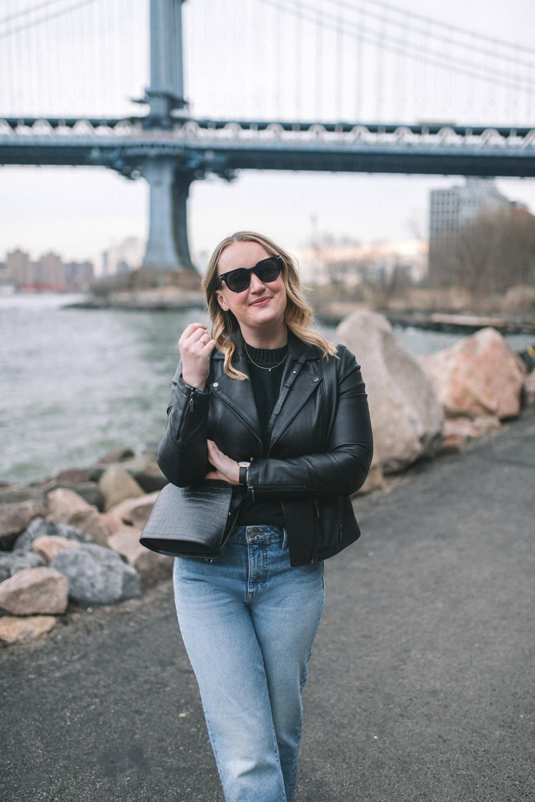 Black Leather Jacket With Light Blue Jeans Black Leather Jacket With Light Blue Jeans — Black Jacket Outfit