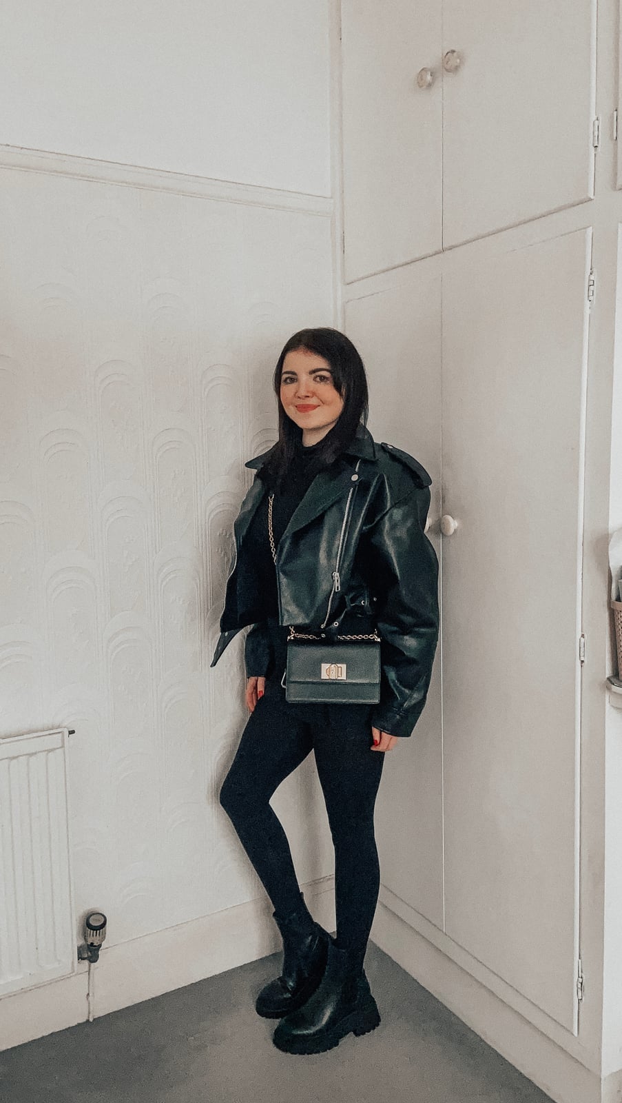 Oversized Black Faux Leather Jacket Oversized Black Faux Leather Jacket — Black Jacket Outfit