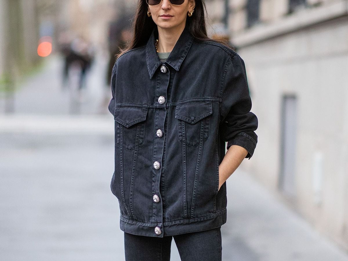 Black Leather Jacket Over Gray Sweater Black Leather Jacket Over Gray Sweater — Black Jacket Outfit