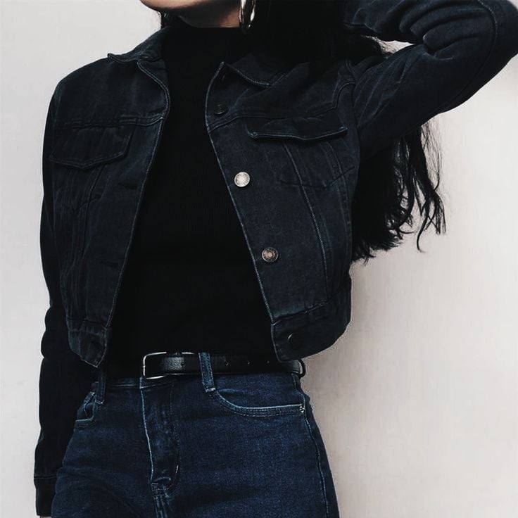 Black Denim Jacket Over Black Hoodie Black Denim Jacket Over Black Hoodie — Black Jean Jacket Outfit