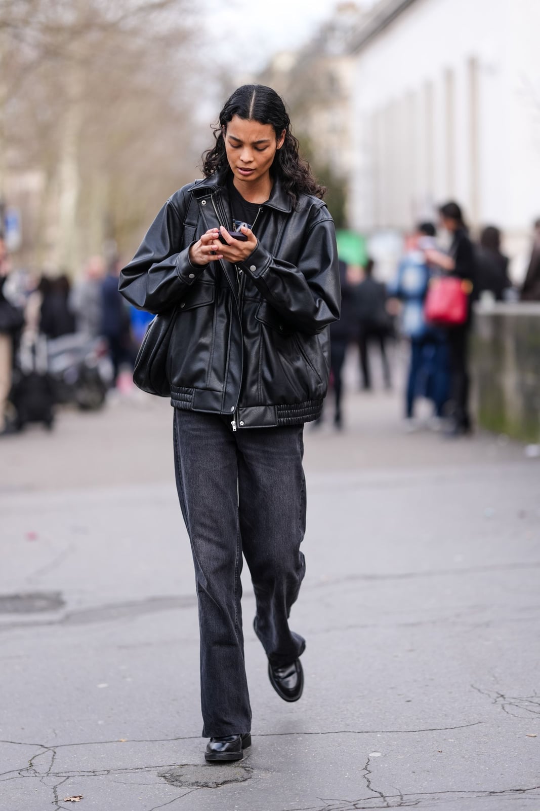 Gray Black Jeans With Black Bomber Jacket Gray Black Jeans With Black Bomber Jacket — Black Jeans Outfits