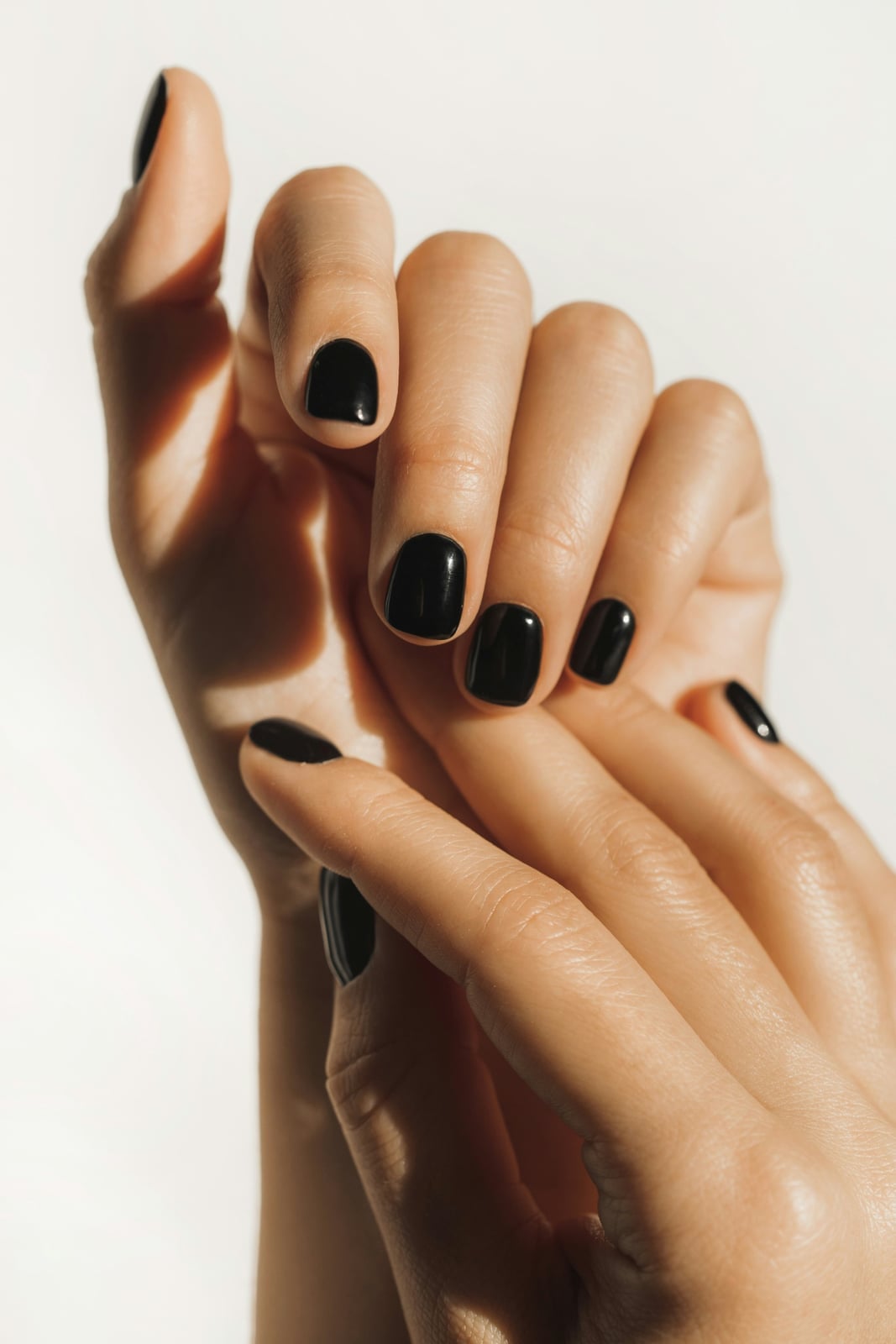 Short Square Glossy Black Nails, короткий квадрат Short Square Glossy Black Nails, короткий квадрат