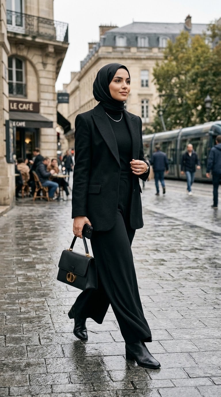 Turtleneck and blazer with tailored trousers Turtleneck and blazer with tailored trousers — Black Outfits