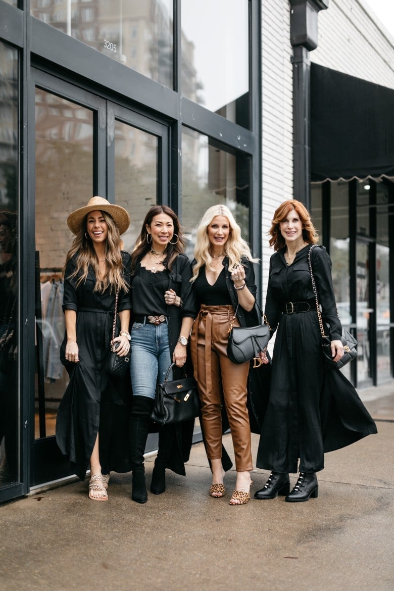 Belted shirt dress with ankle boots Belted shirt dress with ankle boots — Black Outfits