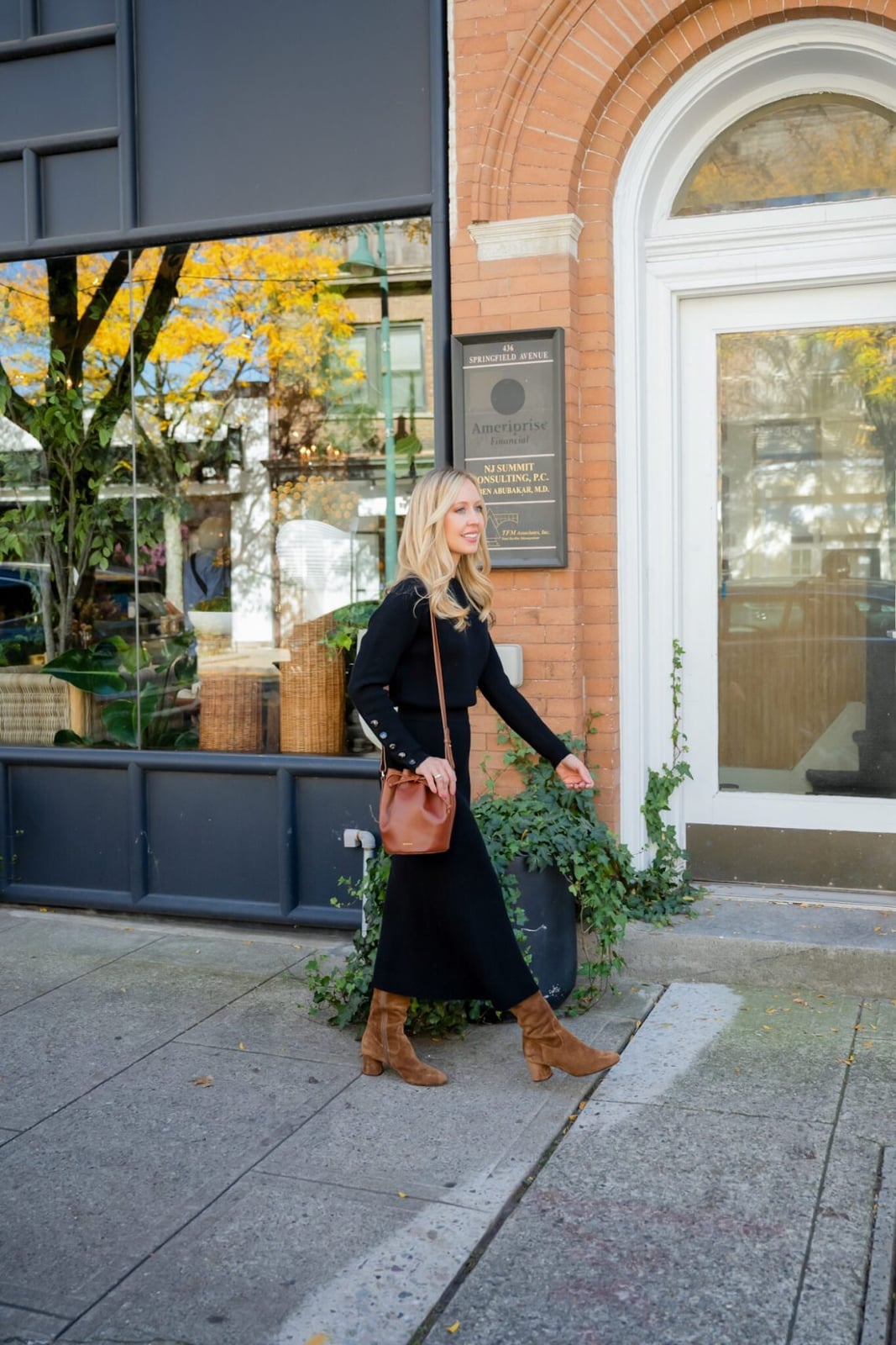 Knit midi dress with button detail Knit midi dress with button detail — Black Outfits