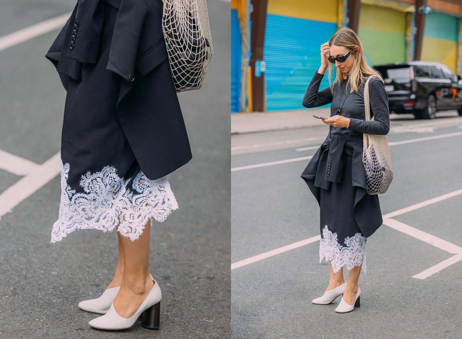 Black Pencil Skirt With Lace Trim And Gray Top Black Pencil Skirt With Lace Trim And Gray Top — Black Skirt Outfit