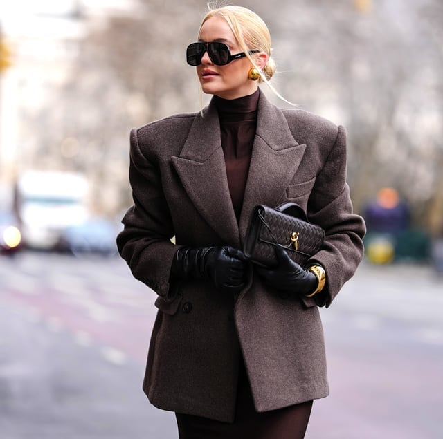 Oversized Brown Blazer With Padded Shoulders Oversized Brown Blazer With Padded Shoulders — Blazer Outfits