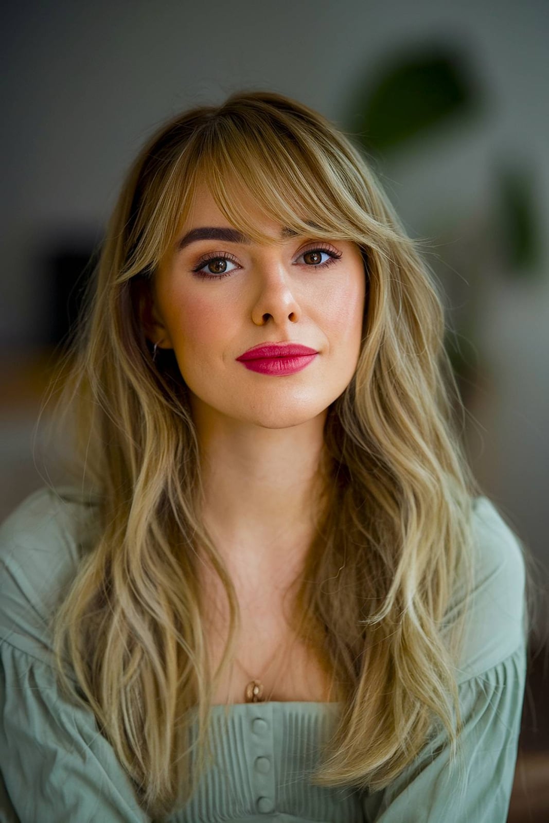Ash Blonde Collarbone Lob With Curtain Bangs Ash Blonde Collarbone Lob With Curtain Bangs — Blonde Bangs