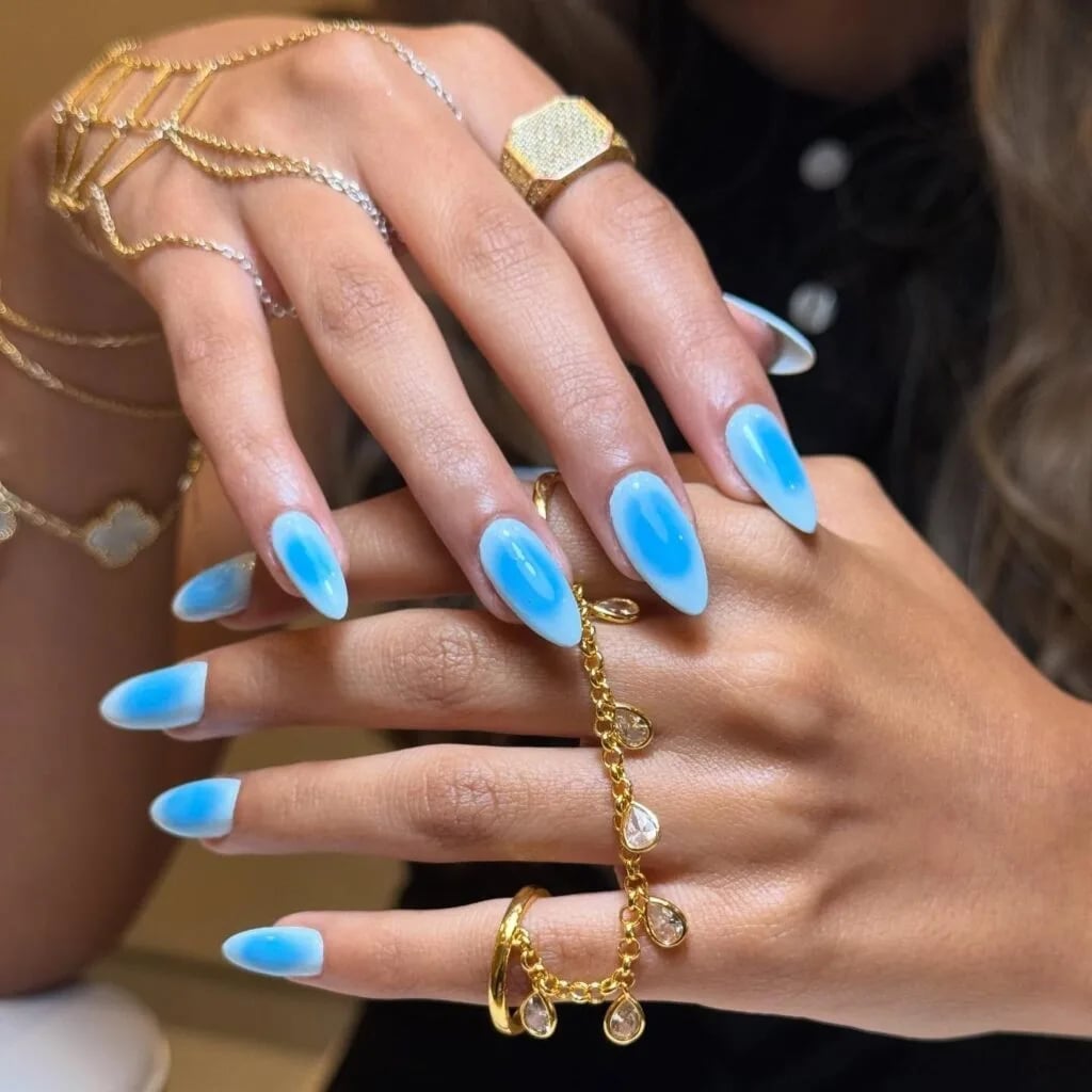 Blue Pink Gradient Almond Nails Blue Pink Gradient Almond Nails — Blue Almond Nails