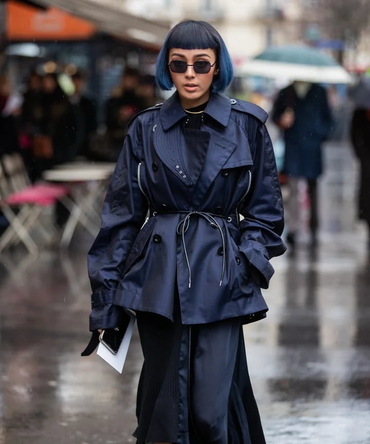 Sharp Blue Bob With Blunt Bangs Sharp Blue Bob With Blunt Bangs — Blue Hair Color