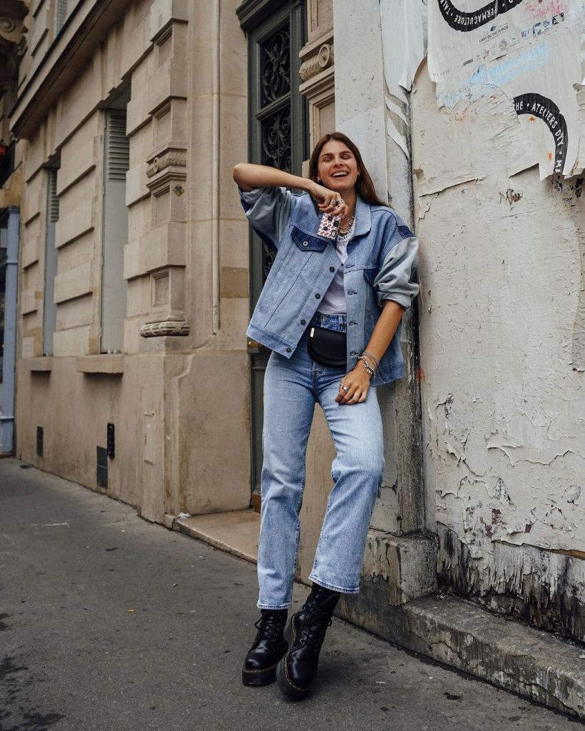 Oversized denim jacket with baggy light blue jeans Oversized denim jacket with baggy light blue jeans — Blue Outfits