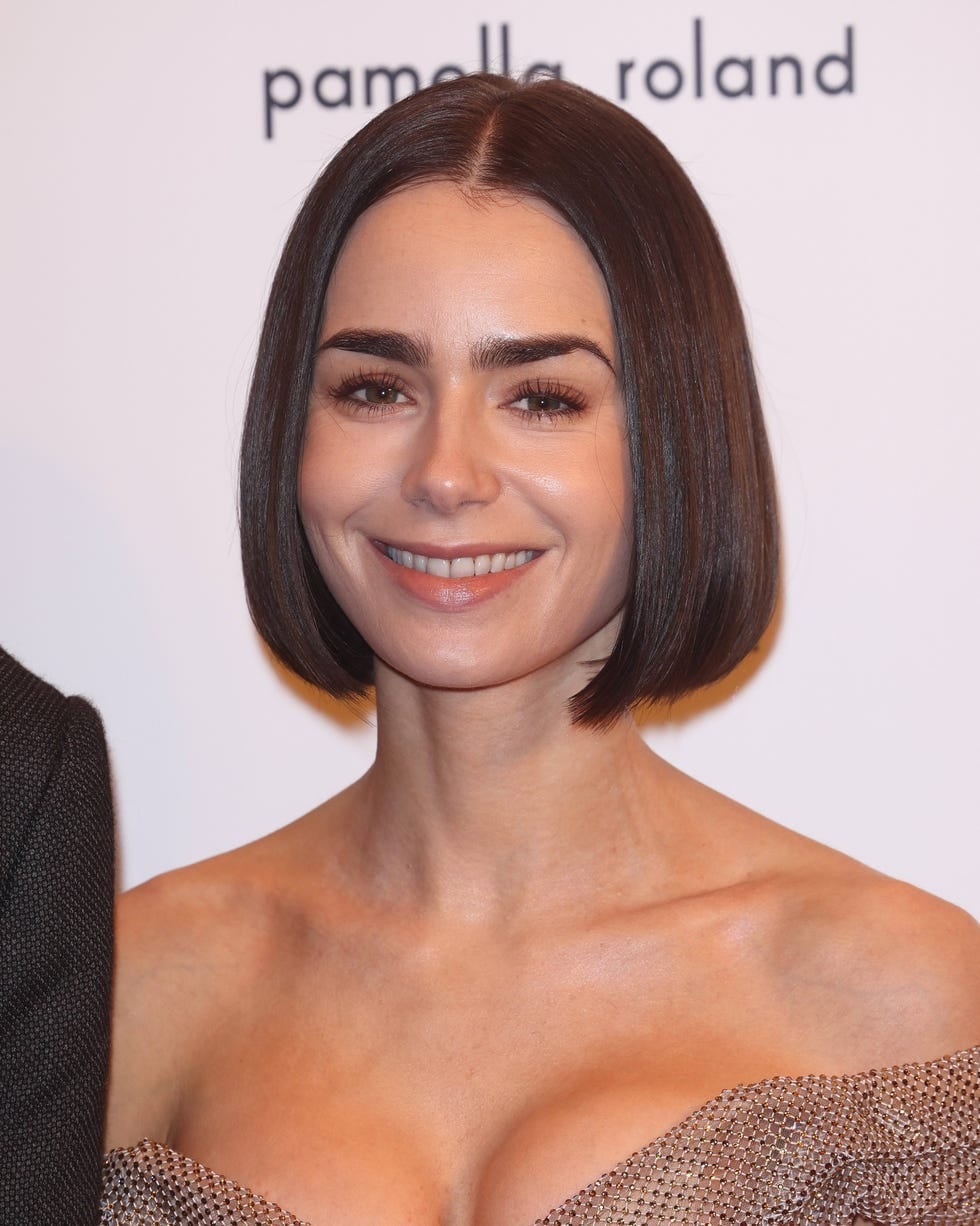 Fine Dark Brown Blunt Bob Fine Dark Brown Blunt Bob