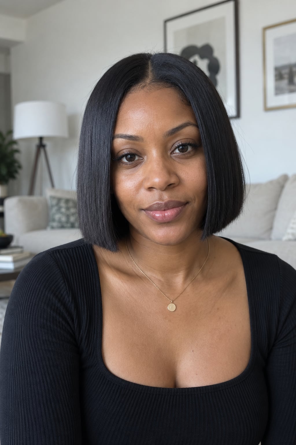 Fine Black Blunt Bob Blowout Fine Black Blunt Bob Blowout