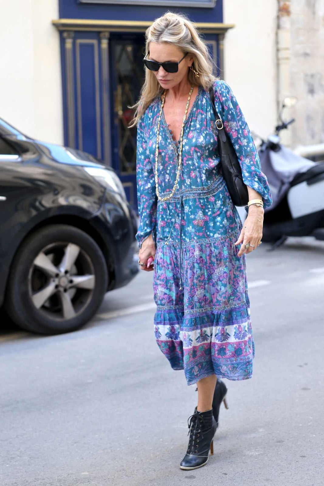 Blue purple floral tiered dress Blue purple floral tiered dress — Boho Dresses