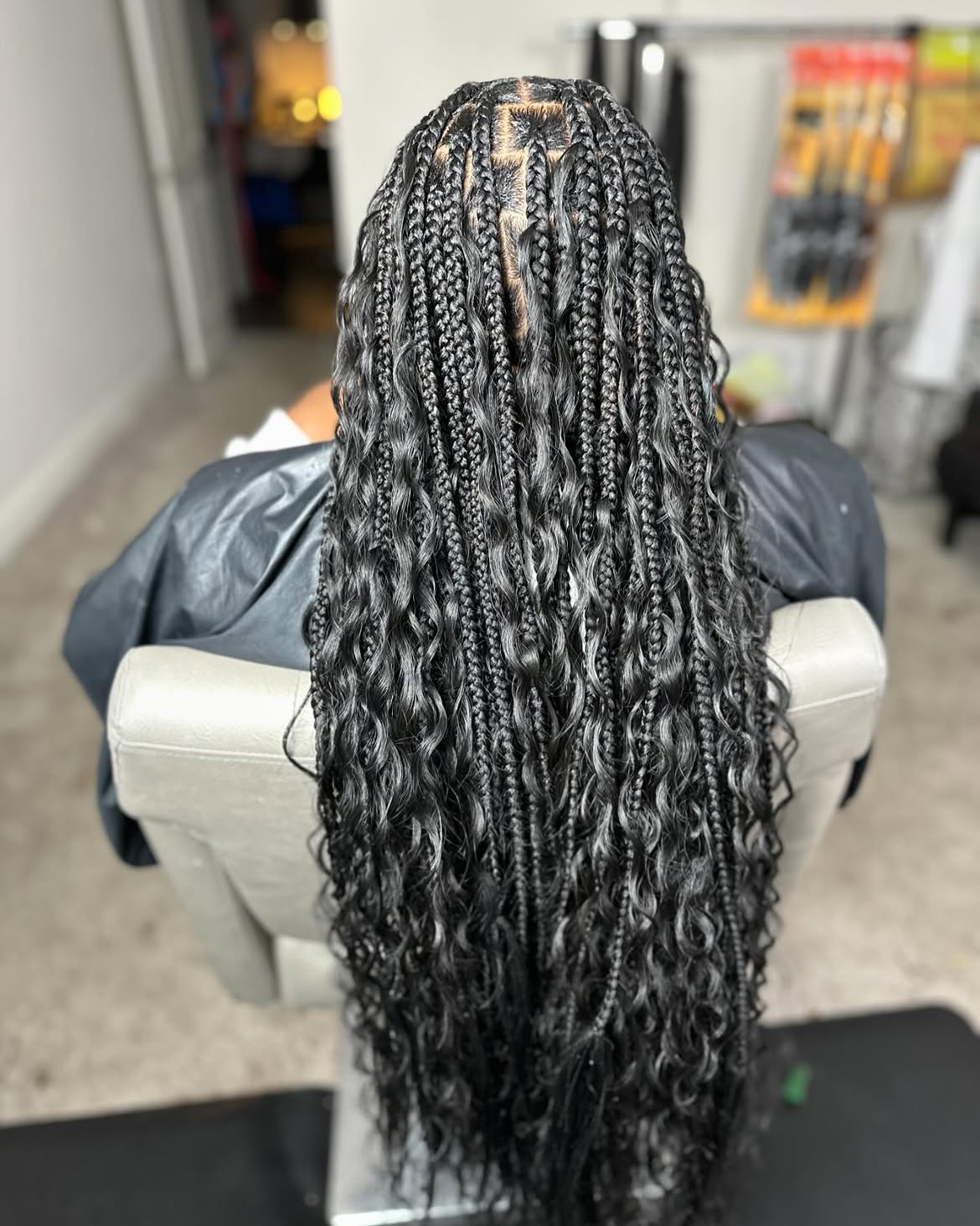 Boho Knotless Goddess Braids With Loose Waves