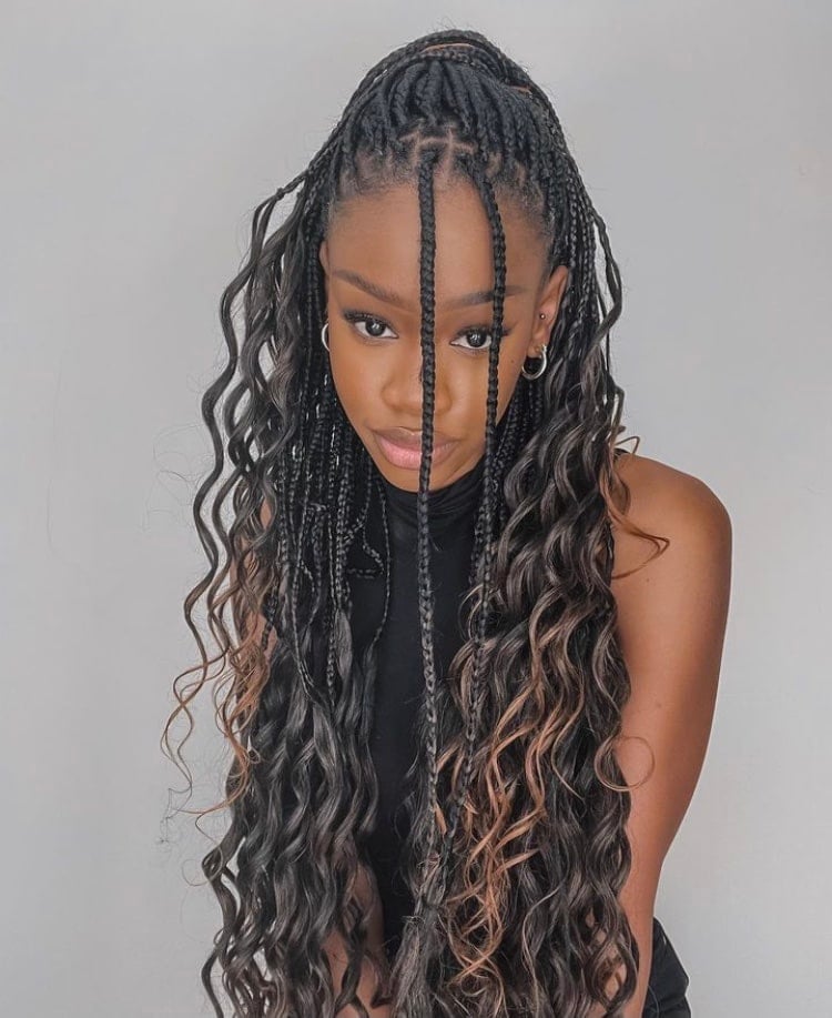 Mid-Back Thick Straight Black Box Braids, Close-Up Take Mid-Back Thick Straight Black Box Braids, Close-Up Take — Braids for Black Women