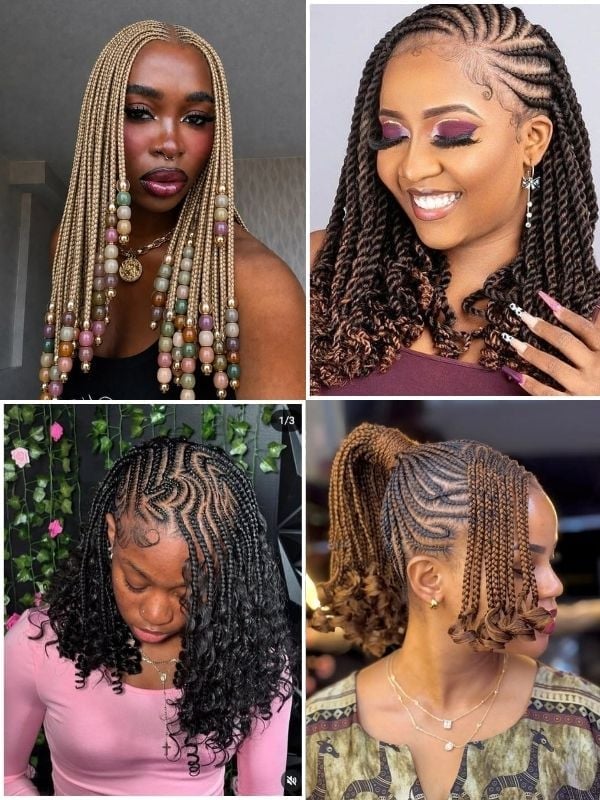 Mid-Back Blonde Box Braids With Colorful Beads, Everyday Version Mid-Back Blonde Box Braids With Colorful Beads, Everyday Version — Braids for Black Women