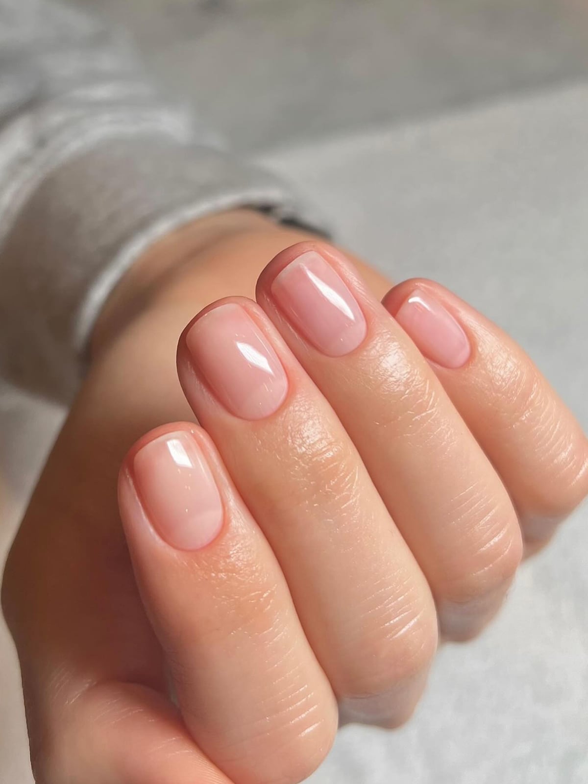 Short Oval Opaque Milky White Glossy Nails Short Oval Opaque Milky White Glossy Nails — Bridal Nails