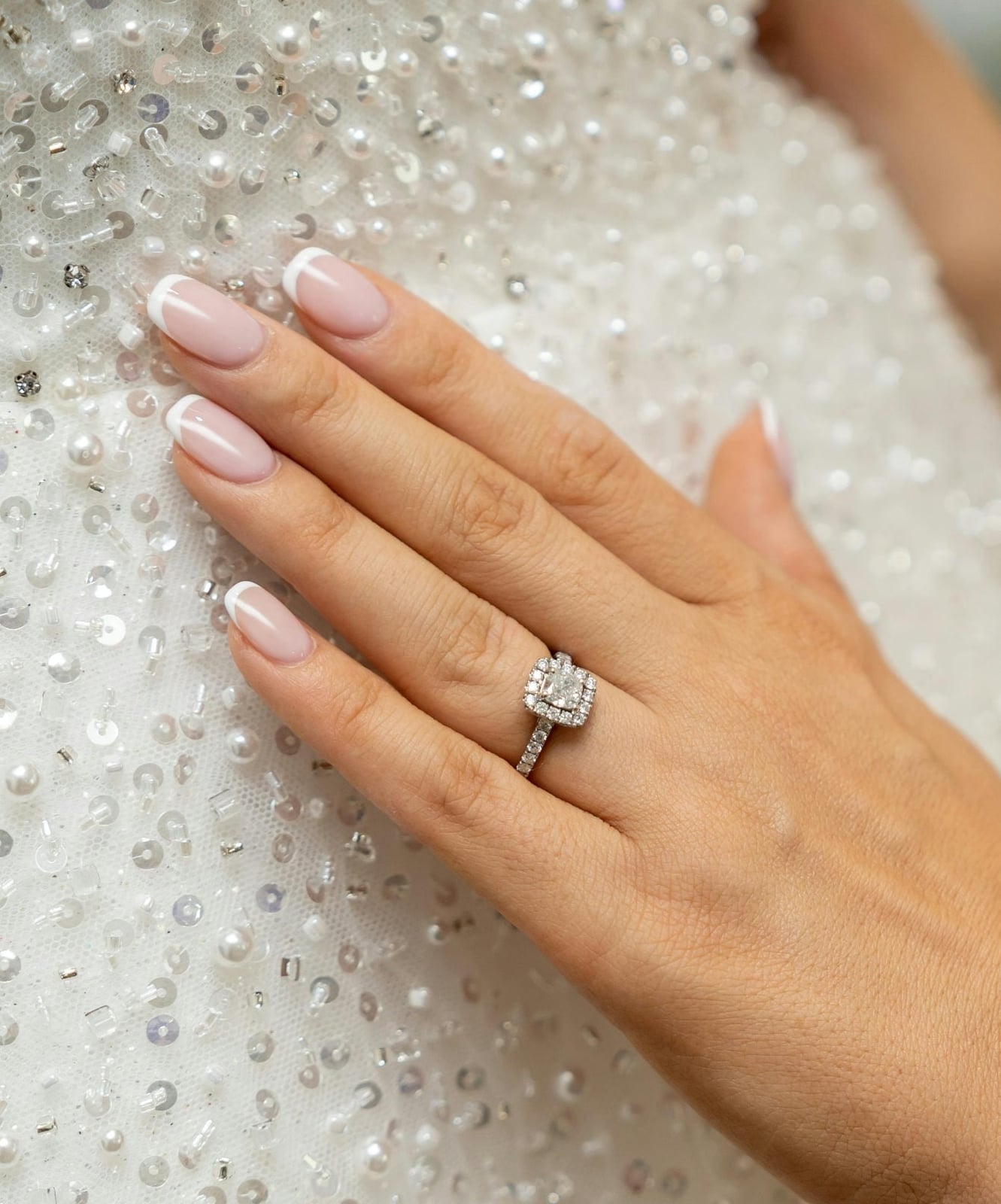 Short Square Classic French Manicure Nails Short Square Classic French Manicure Nails — Bridal Nails