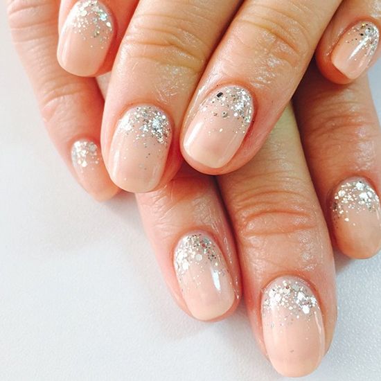 Short Square Glitter Gradient Nails Short Square Glitter Gradient Nails — Bride Nail