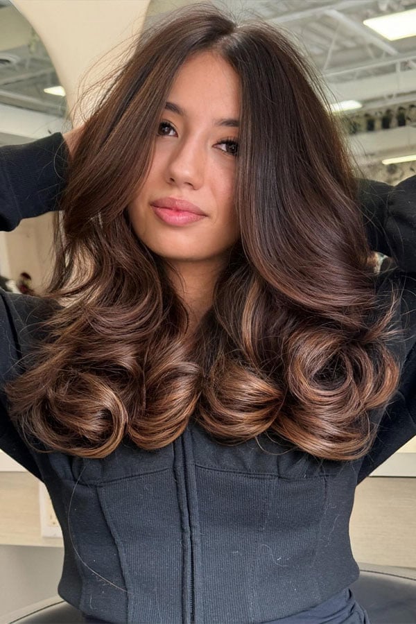 Medium Brown With Caramel Highlights Medium Brown With Caramel Highlights — Brown Hair