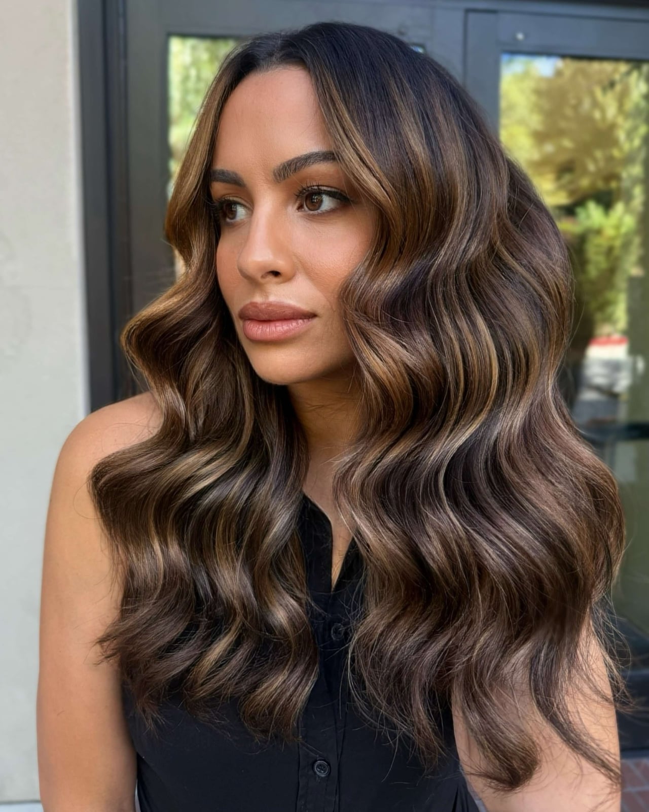 Dark Brown With Balayage Highlights Dark Brown With Balayage Highlights — Brown Hair