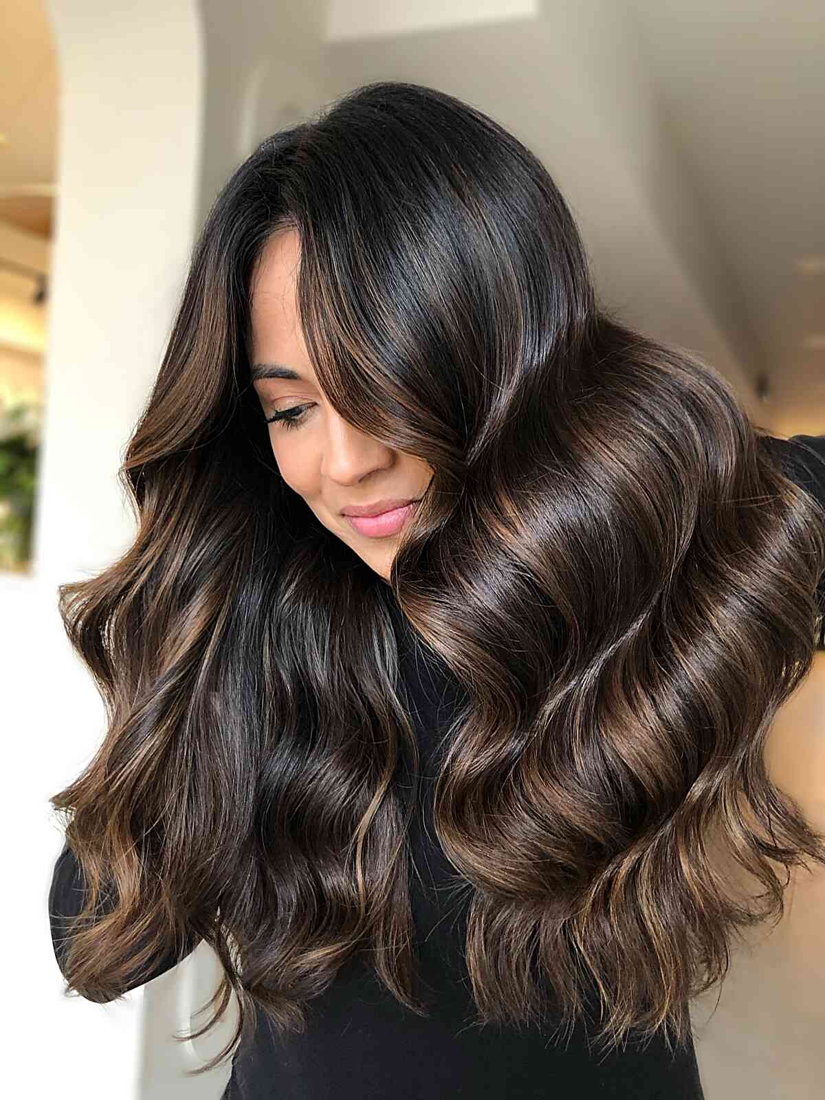 Dark Chocolate Brown With Subtle Balayage Dark Chocolate Brown With Subtle Balayage — Brown Hair