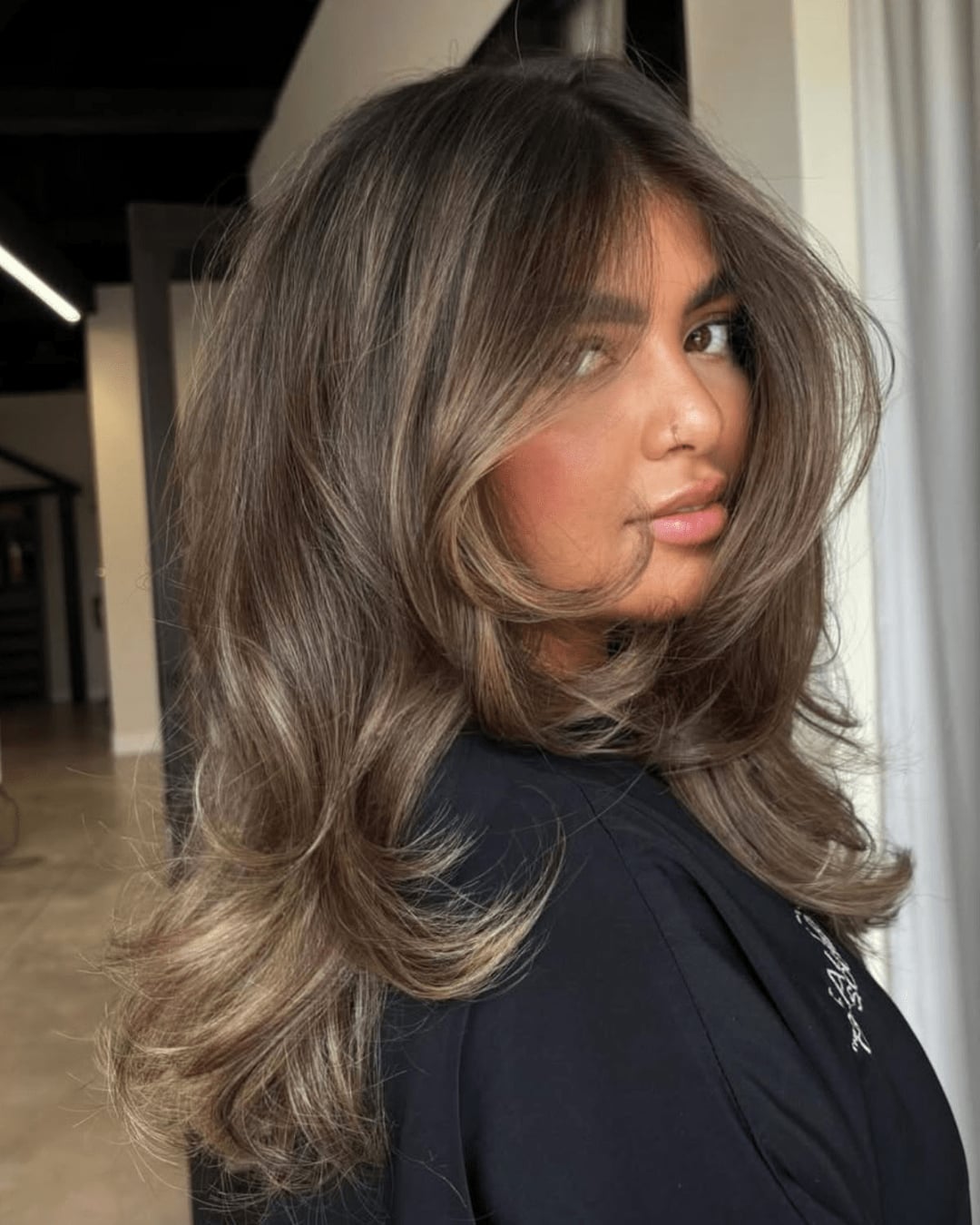 Ash Brown With Lighter Balayage Ash Brown With Lighter Balayage — Brown Hair