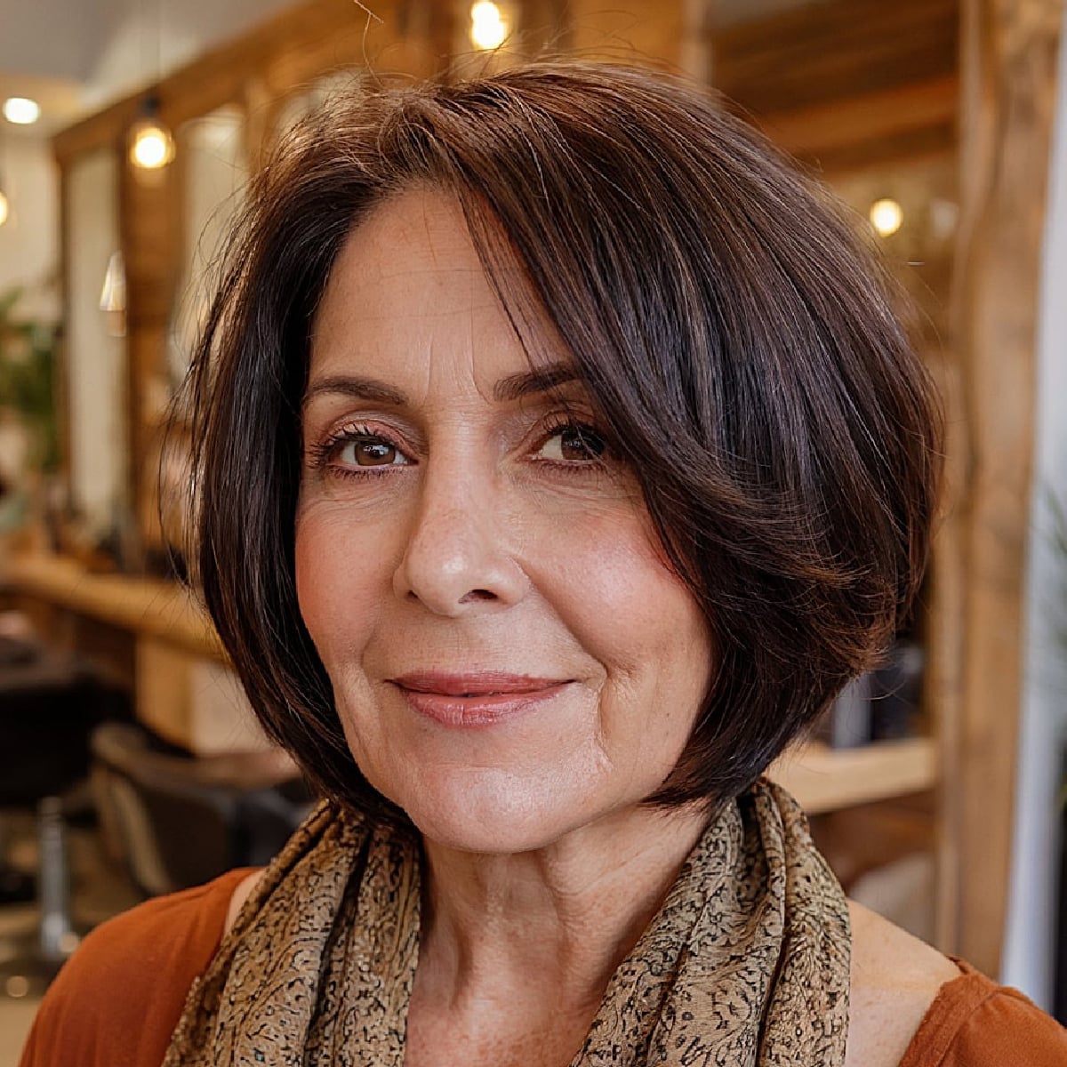 Chin-Length Bob in Solid Dark Brown Chin-Length Bob in Solid Dark Brown — Brown Hair Color