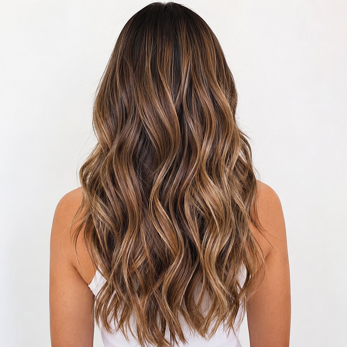 Latte Brunette With Balayage Highlights Latte Brunette With Balayage Highlights — Brown Hair Color