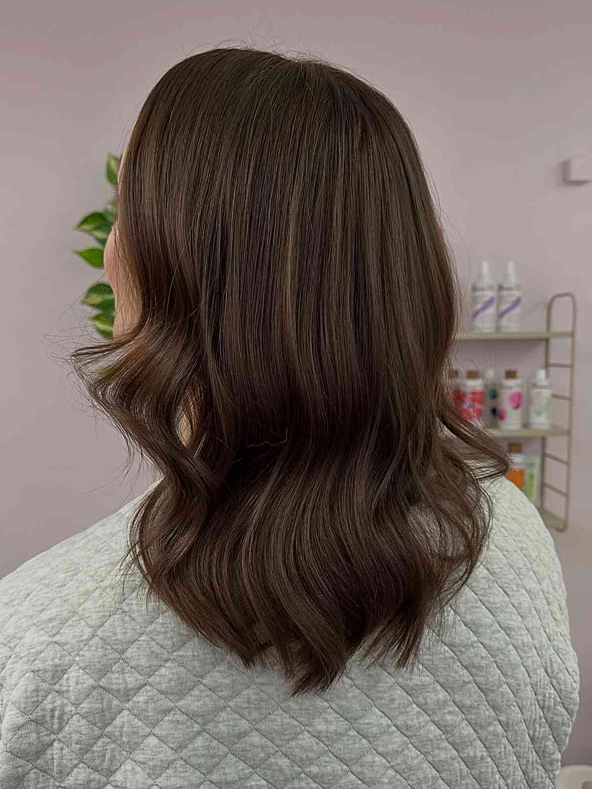 Medium Brown With Lighter Highlights, Shoulder Length Medium Brown With Lighter Highlights, Shoulder Length — Brown Hair Color