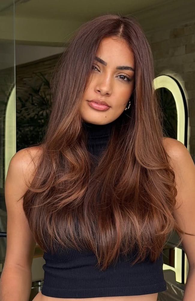 Warm Cinnamon Brown With Subtle Highlights Warm Cinnamon Brown With Subtle Highlights — Brown Hair Color