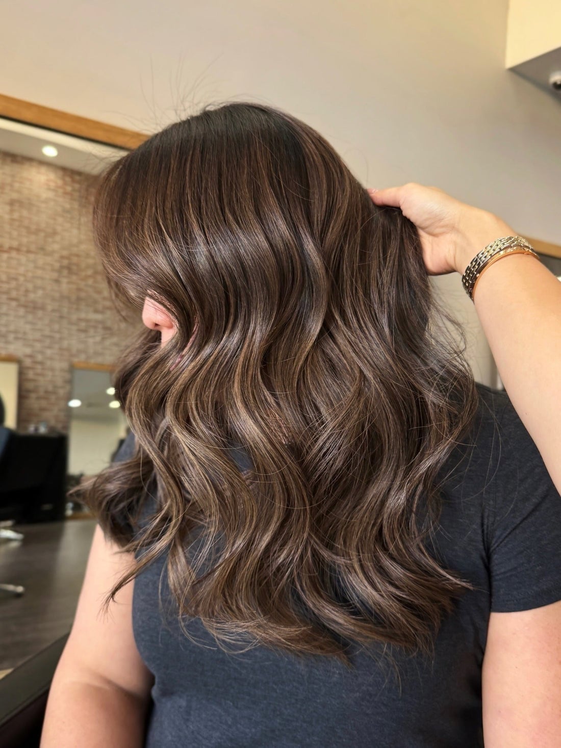 Medium Brown With Warm Caramel Highlights Medium Brown With Warm Caramel Highlights — Brown Hair Color