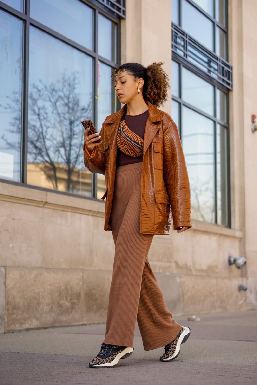 Shiny Brown Oversized Patent Leather Jacket Shiny Brown Oversized Patent Leather Jacket — Brown Leather Jacket Outfit