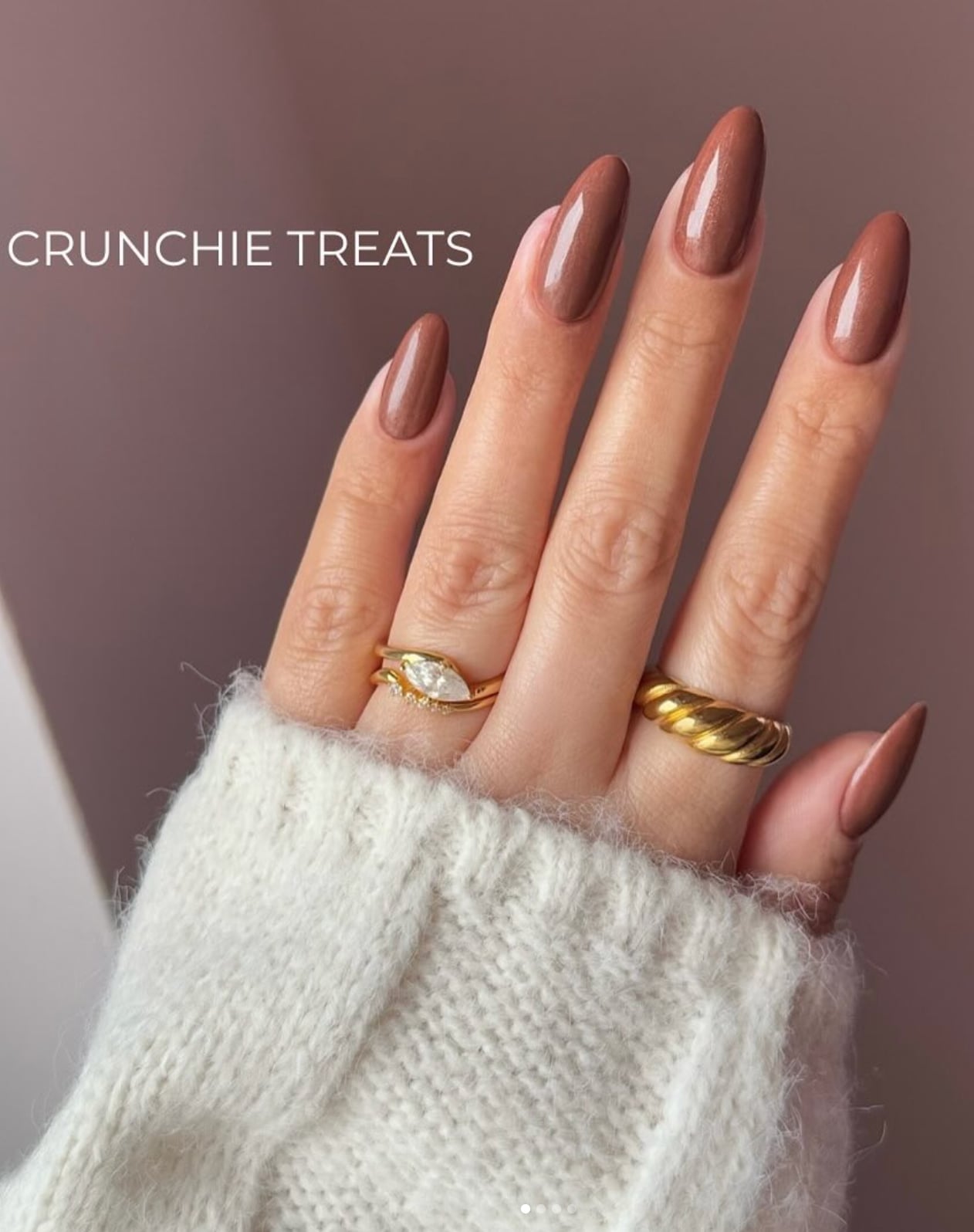 Medium Almond Shimmery Coppery Brown Nails Medium Almond Shimmery Coppery Brown Nails