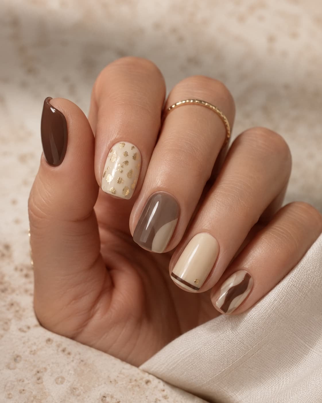 Long Stiletto Deep To Light Brown Gradient Long Stiletto Deep To Light Brown Gradient — Brown Nails