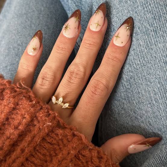 Long Stiletto Deep Rich Brown Glossy Nails Long Stiletto Deep Rich Brown Glossy Nails — Brown Nails