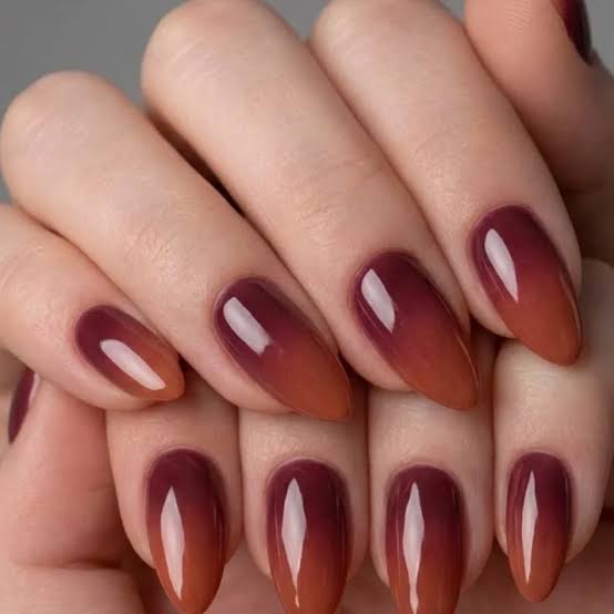 Square Medium Length Brown Gradient Nails Square Medium Length Brown Gradient Nails — Brown Ombre Nails