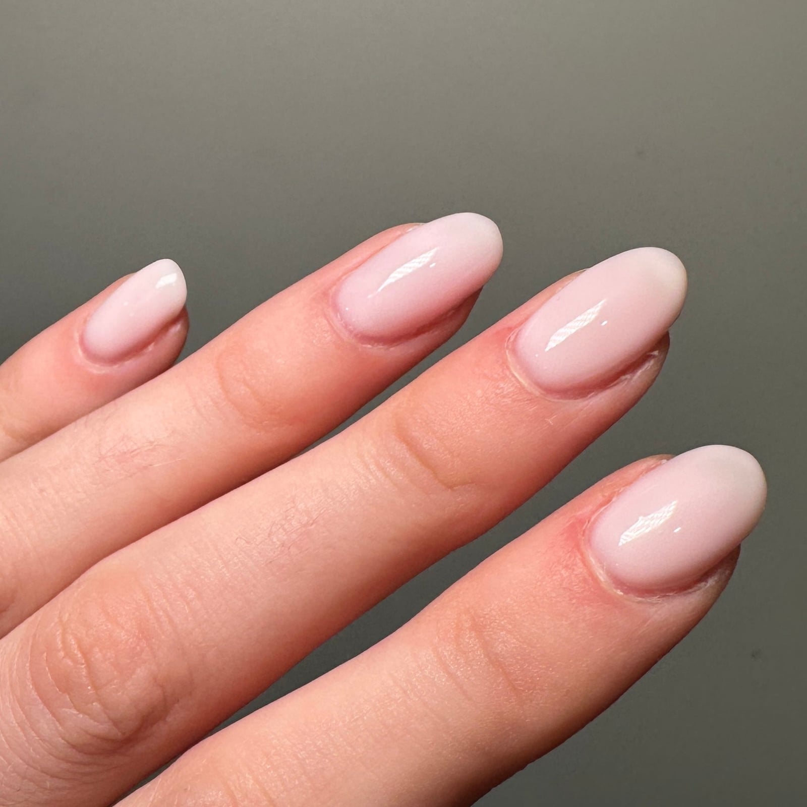 Short Oval Sheer Pale Pink Nails Short Oval Sheer Pale Pink Nails — Builder Gel Nails