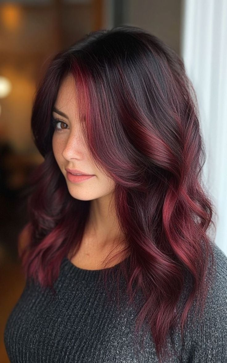 Burgundy Balayage: 10 Photos & Pricing Guide (2026) – Noelle Salon
