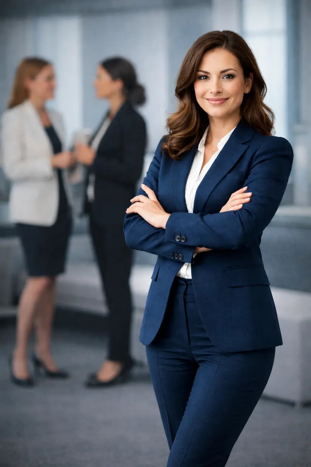 Navy Blue Double Breasted Suit With White Shirt Navy Blue Double Breasted Suit With White Shirt — Business Professional Outfits