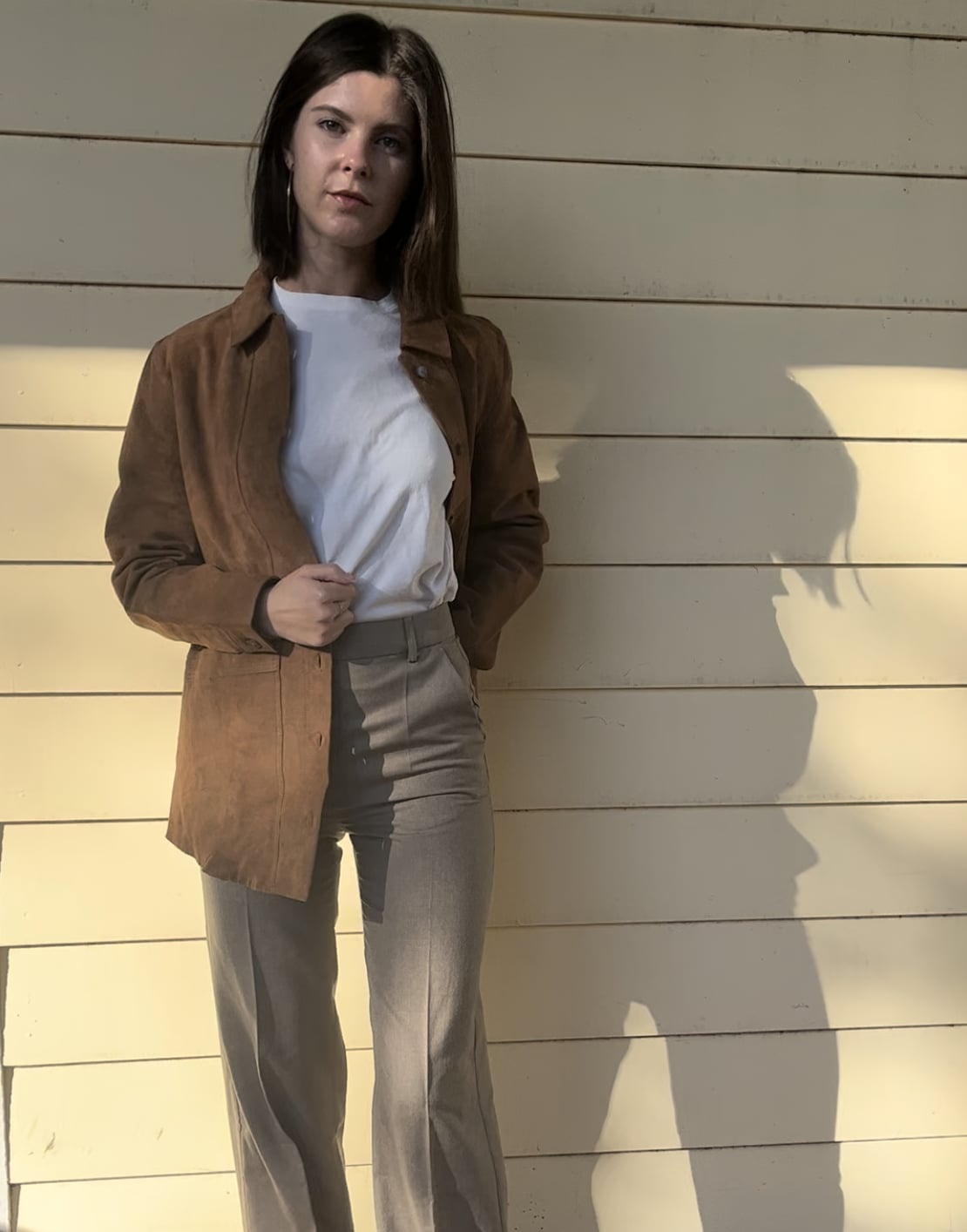 Gray Plaid Oversized Blazer With Black Turtleneck Gray Plaid Oversized Blazer With Black Turtleneck — Business Professional Outfits
